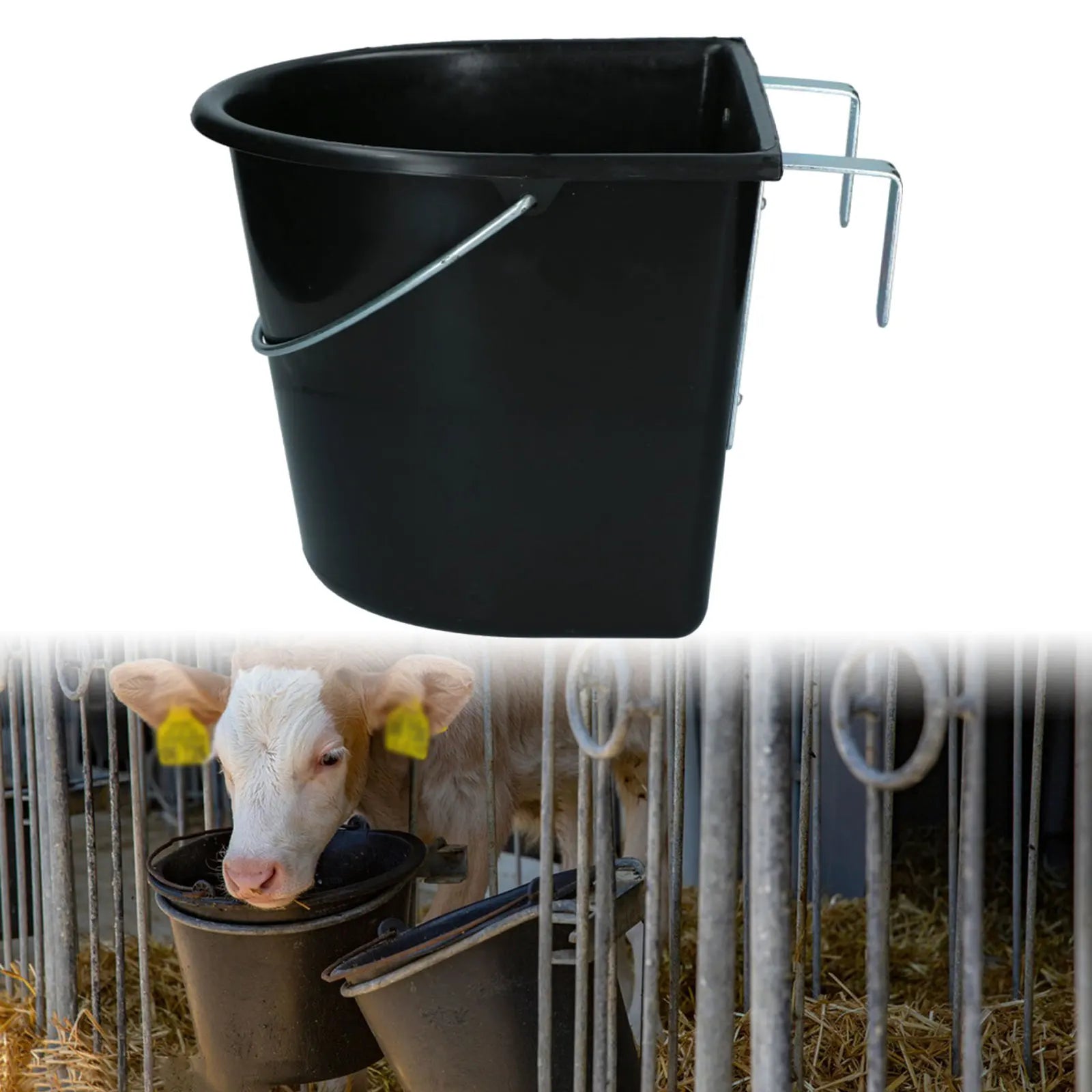 Horse Feeder Pan Large feed Trough Mountable Heavy Duty Animal Feeding Bowl Farm Stalls Accessoires Feeder for Livestock