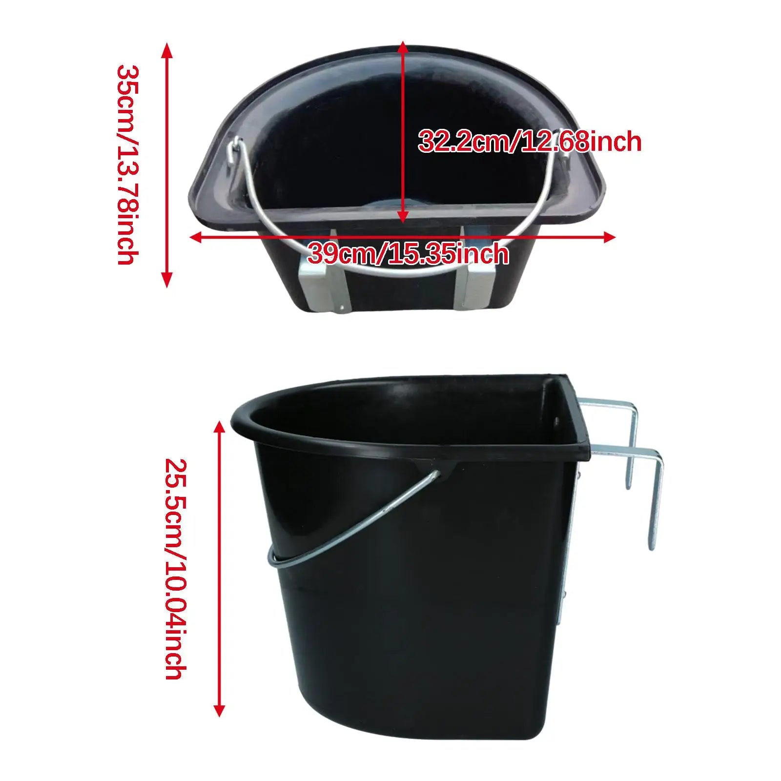 Horse Feeder Pan Large feed Trough Mountable Heavy Duty Animal Feeding Bowl Farm Stalls Accessoires Feeder for Livestock
