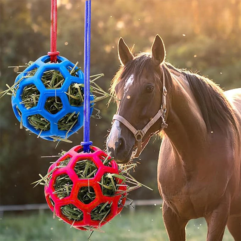 Horse Treat Ball Stables Hanging Hay Feeder Feeding Polo, Horse Care Ball 2-pack